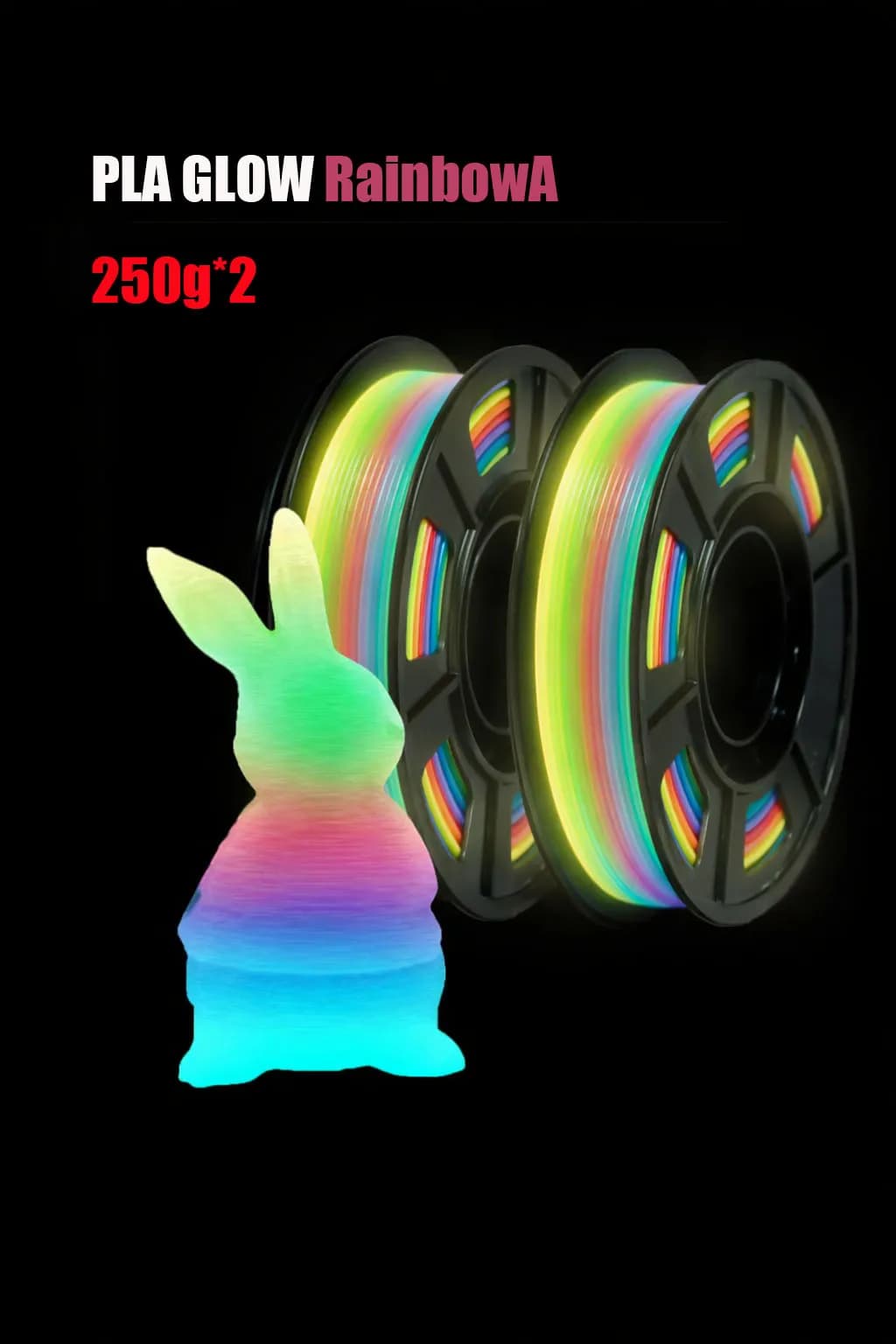 Filament for 3D Printing PLA Brightness to the Hole, Rainbow Color, Diameter 1,75mm, 500g Roll, Dimensional Accuracy +/- 0.03mm, Gradual Color