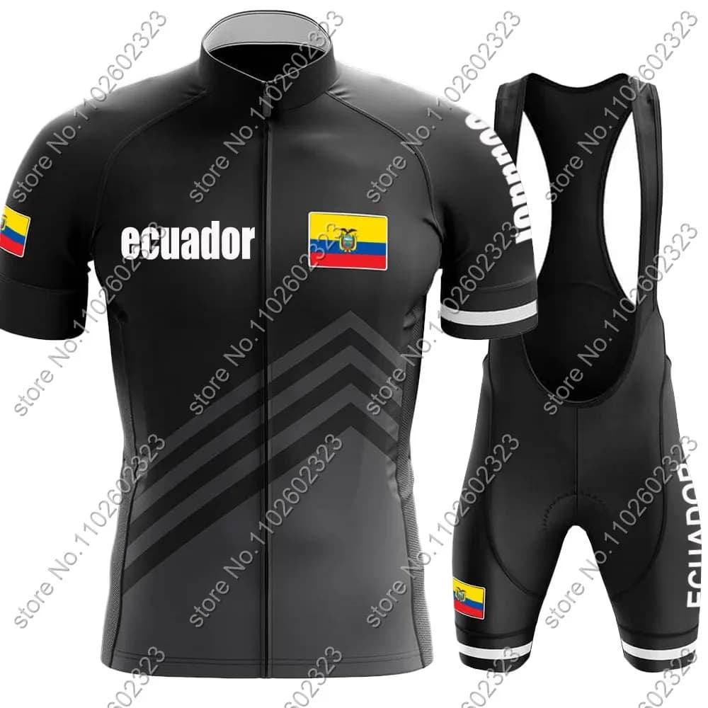 2024 Ecuador maglia da ciclismo squadra nazionale Set abbigliamento da ciclismo estivo camicie da bici da strada tuta da bicicletta pantaloncini con bretelle MTB Maillot