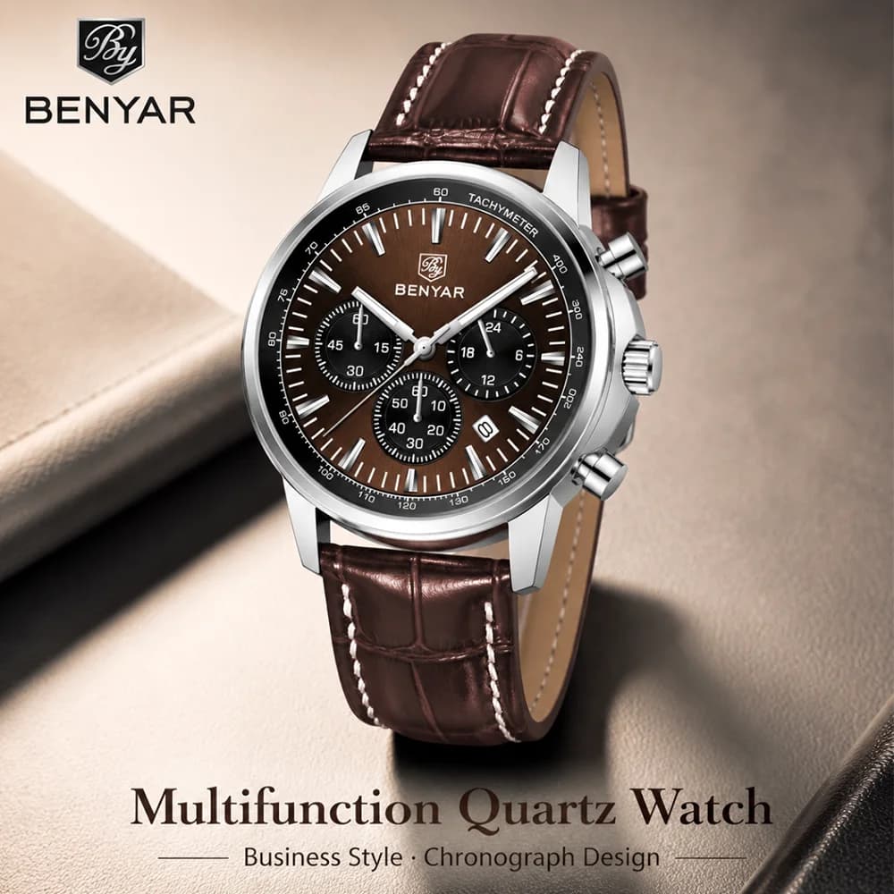 BENYAR nuovo 46MM uomo top brand business quarzo codice temporale orologio sportivo impermeabile orologio al quarzo da uomo confezione regalo
