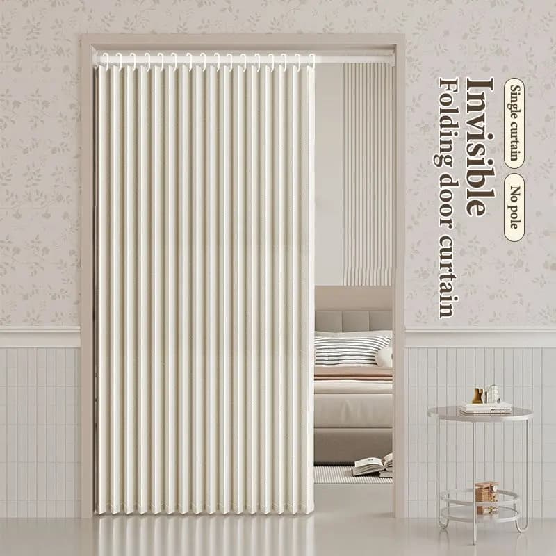 Tenda Divisoria per Balcone e Cucina, Pannello Pieghevole per Privacy con Drappeggio Morbido e Stile Decorativo Moderno