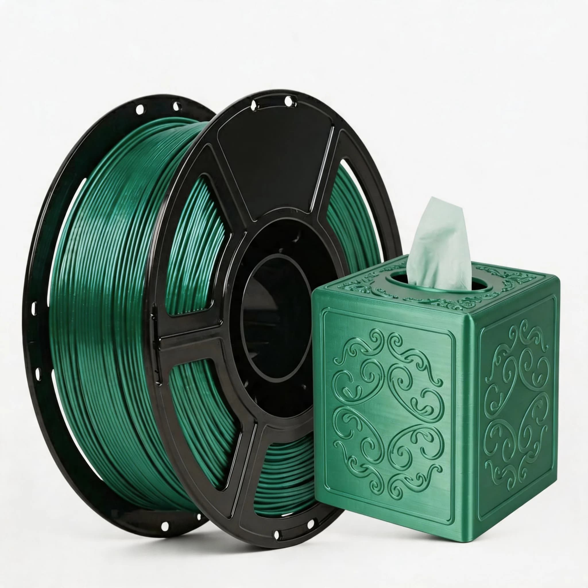 Filamento PLA Seta 1.75 mm per Stampa 3D, Bobina da 250g, Materiale per Stampante 3D, Effetto Seta Lucido Metallizzato