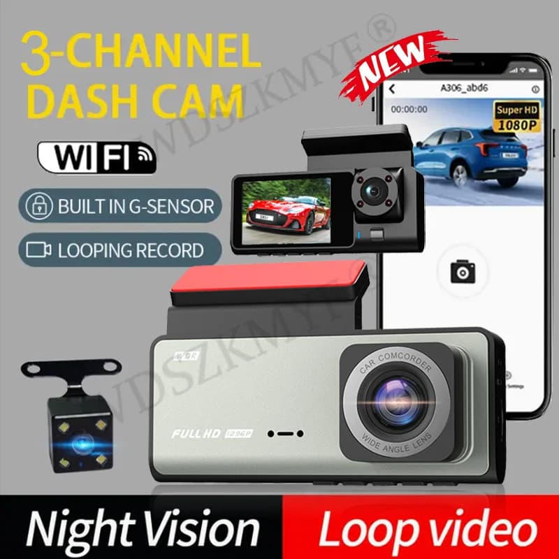 DVR for cars 2/3 lenses WIFI 1080P Dash Cam for cars Video recorder Rear camera for vehicle night vision Black box Car accessories