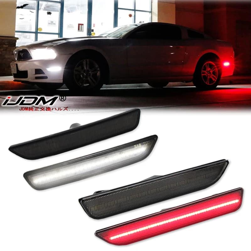 2 pz Auto Anteriore Paraurti Posteriore Side Marker Luce Bianca Per Ford Mustang Base GT Shelby GT500 Boss 302 2010 2011 2012 2013 2014