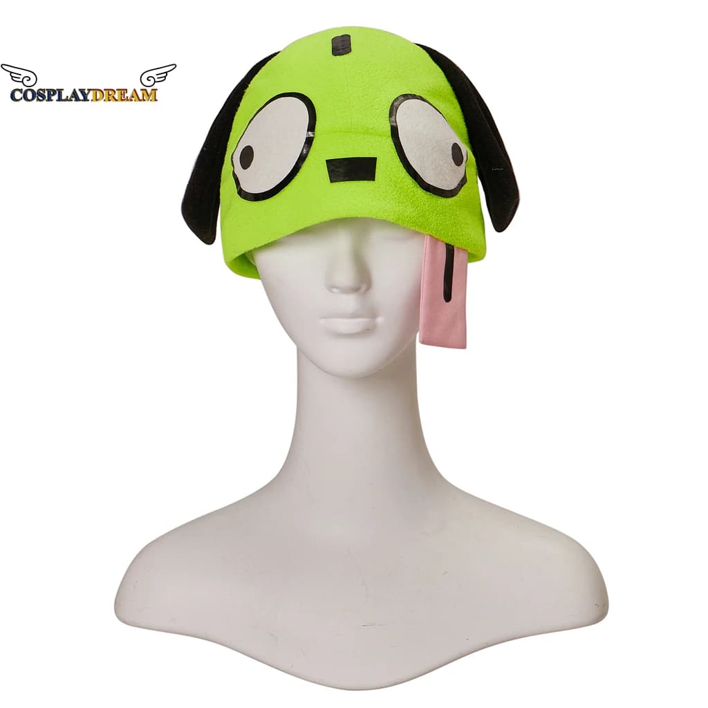 American Cartoon Invader ZIM Cappello Cosplay Morbido Caldo Alien ZIM Cappello Verde Carino Cap Dib Membrana Cappello Accessori Cosplay Halloween