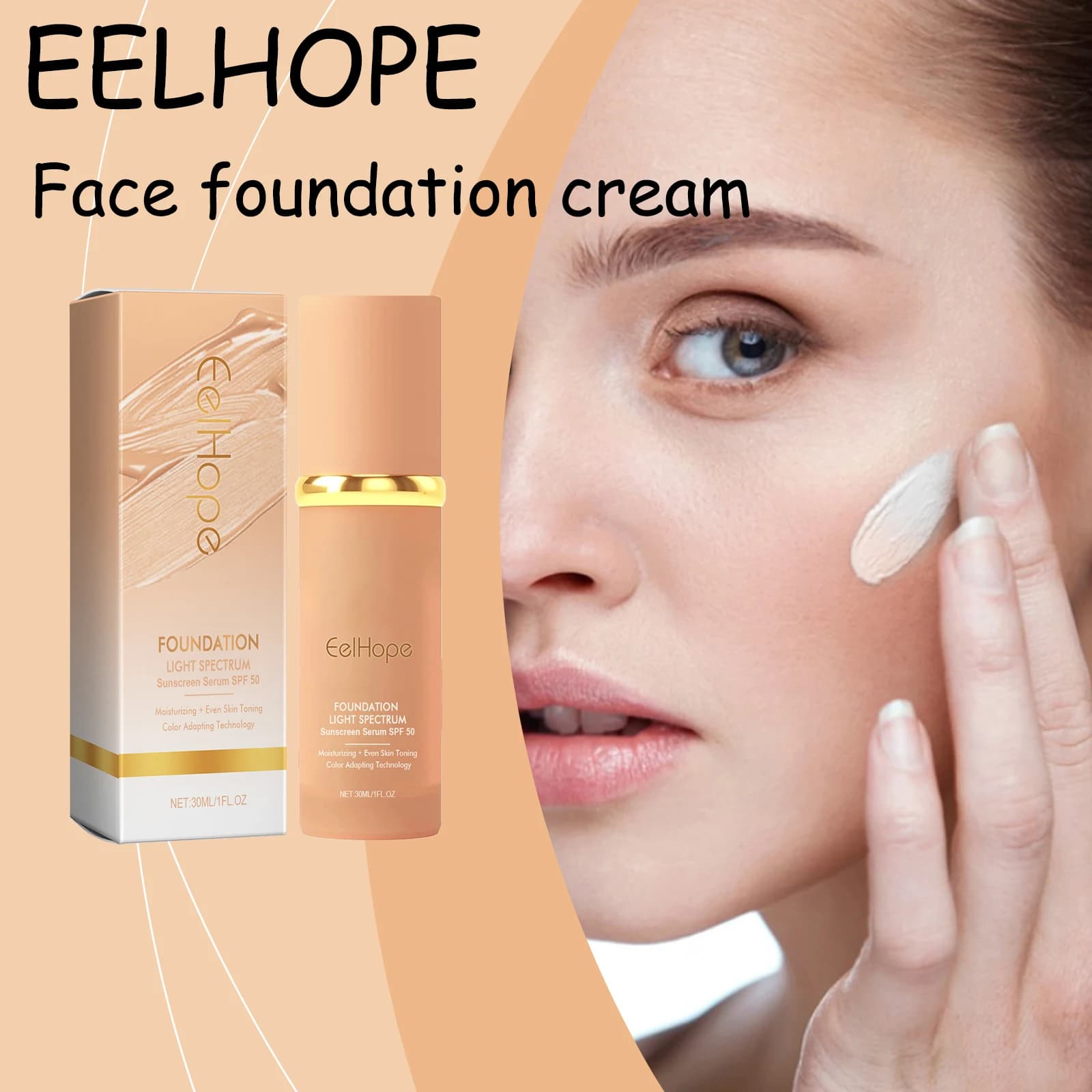 EELHOPE Facial make-up foundation Natural light texture Perfect cover for foundation moisturizing face cream bright skin