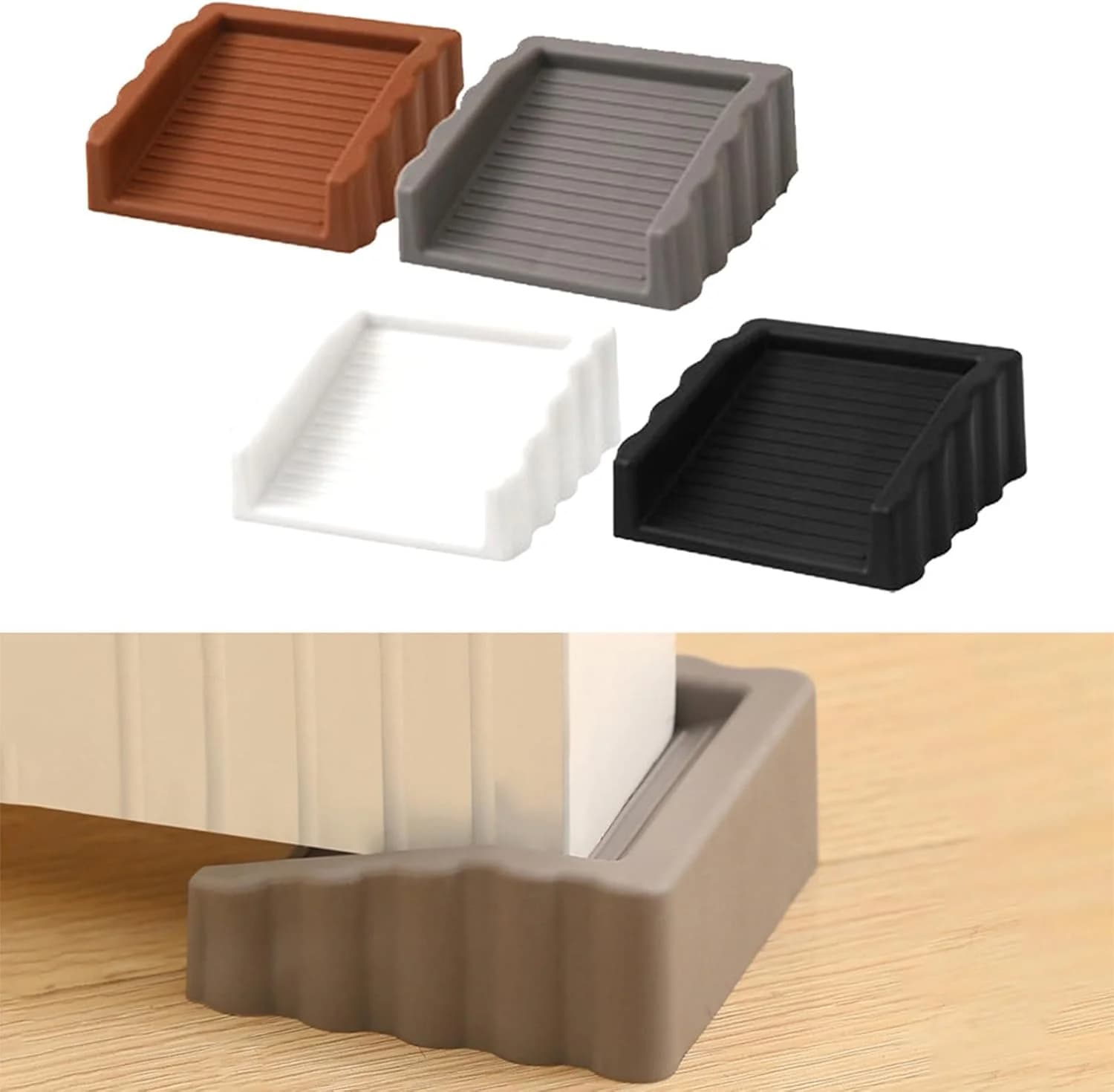 Set di fermaporta creativo antivento da 2 pezzi Set di fermaporta di sicurezza con cuneo in plastica con finitura opaca Fermaporta anticollisione disponibile
