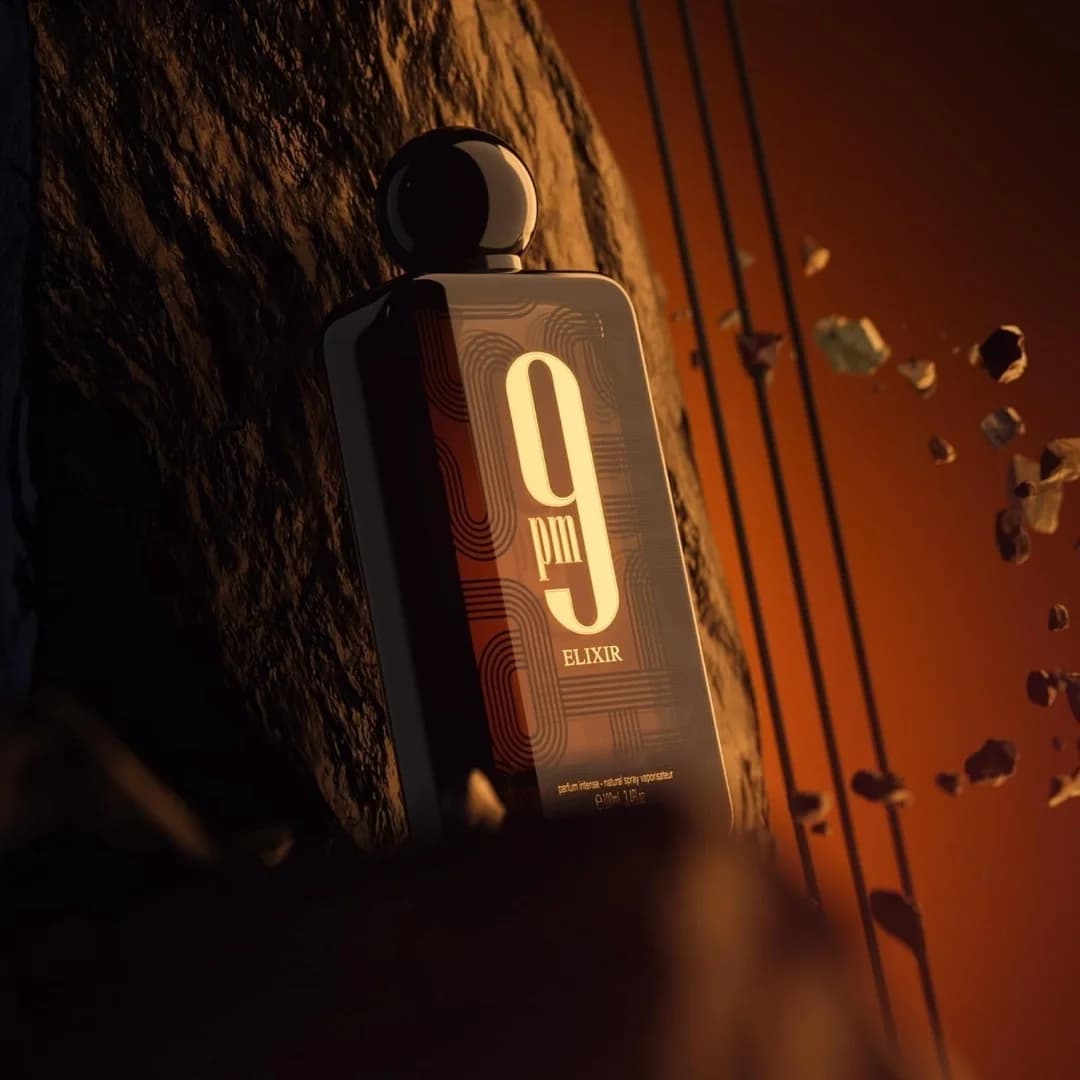 9PM Elixir, unisex perfume number 9, Arab Dubai, is immersed in luxury, the lasting fragrance of the new perfume.