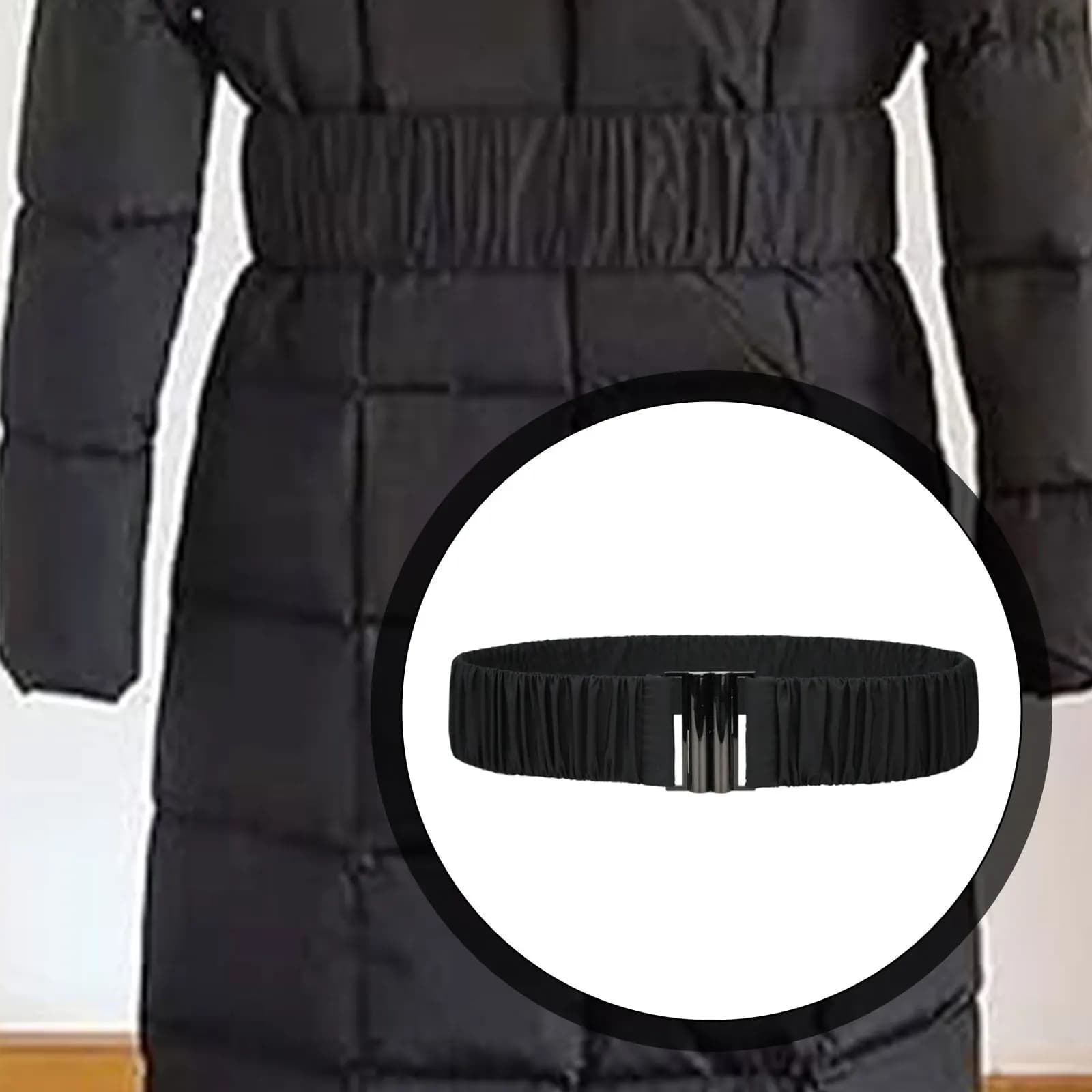 Fashion Elastic Waist Belt Adjustable Wide Stretch Band for Dresses Jackets Coats Blazers Sweaters Decorative Non-Buckle Cinch