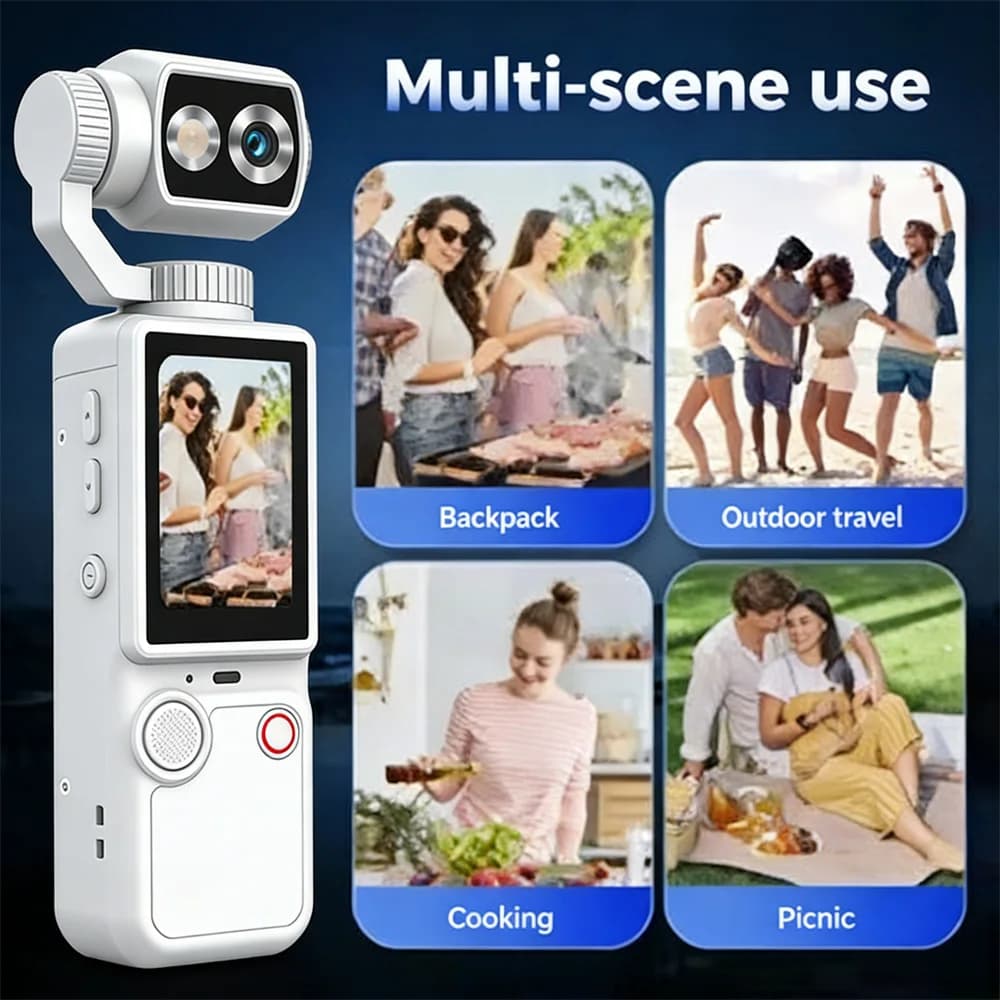 Videocamera d'Azione Ultra HD 4K con WiFi e Stabilizzazione EIS, Impermeabile fino a 30M, Portatile per Ciclismo, Sci e Viaggi