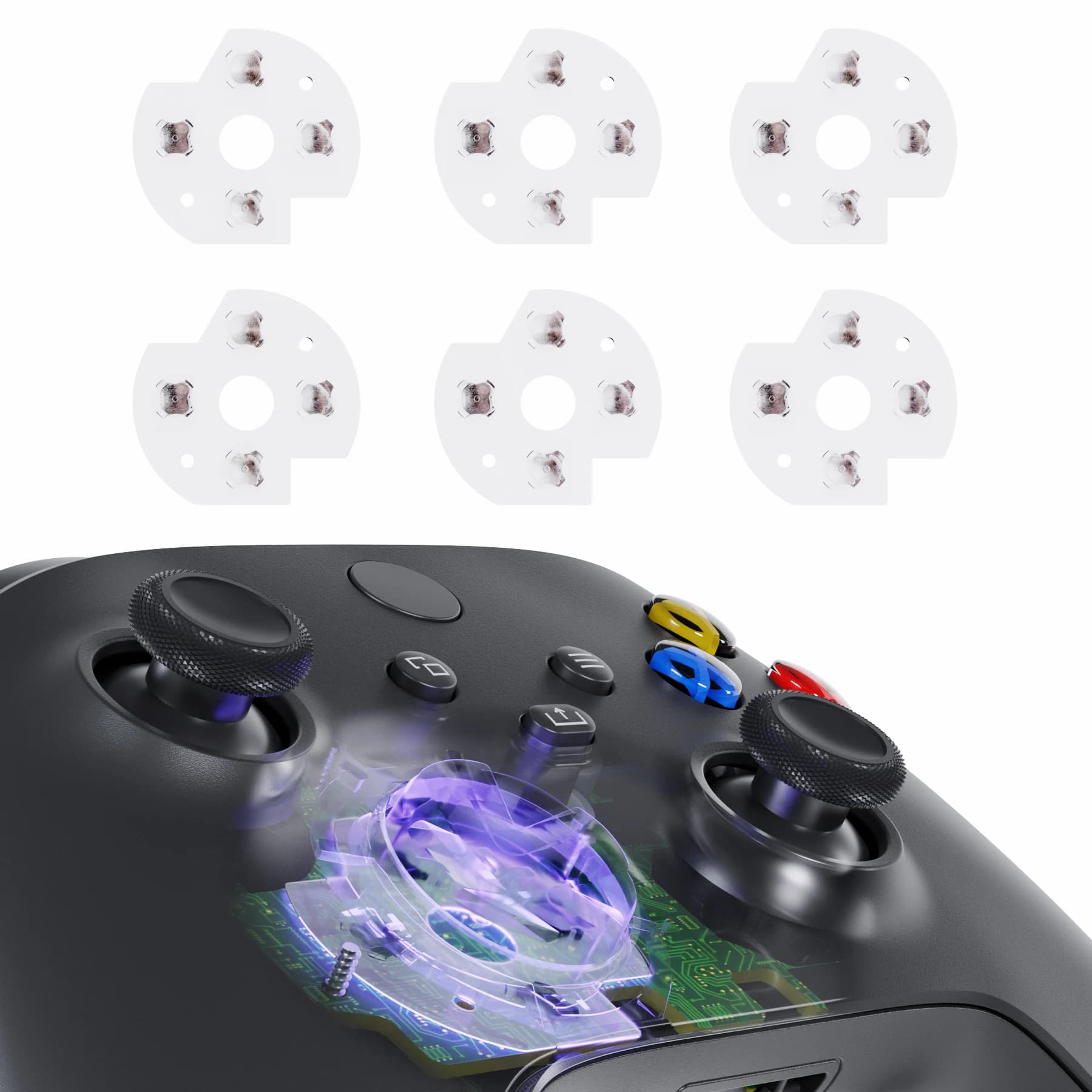 eXtremeRate Patch Pad conduttivo Metel per pulsanti Dpad da 6 pezzi per controller wireless Xbox, per Xbox One, per Xbox One Elite V1/V2