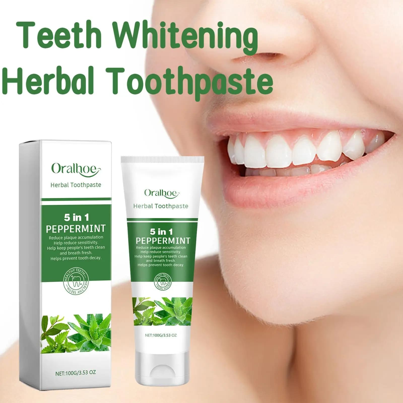 Oralhoe 100g Rimuovere Denti Gialli Dentifricio Schiarente Sbiancamento Dei Denti Orale Fresco Rimuovere La Macchia di Tartaro Dentifricio A Base di Erbe