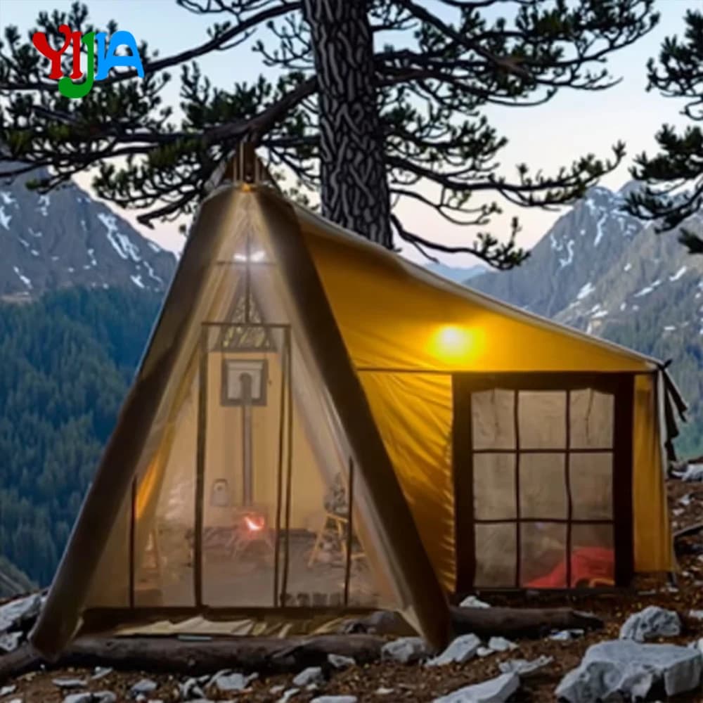 Outdoor Commerical Grade PVC Inflatable 4-6 Person Air Tent Large Camping UV Protected Waterproof Inflatable Shelter Tent
