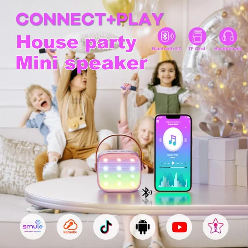 Children's MINI Karaoke Machine Portable Bluetooth Microphone Speaker 3-12 Birthday Toys Family Party Entertainment PartySinging