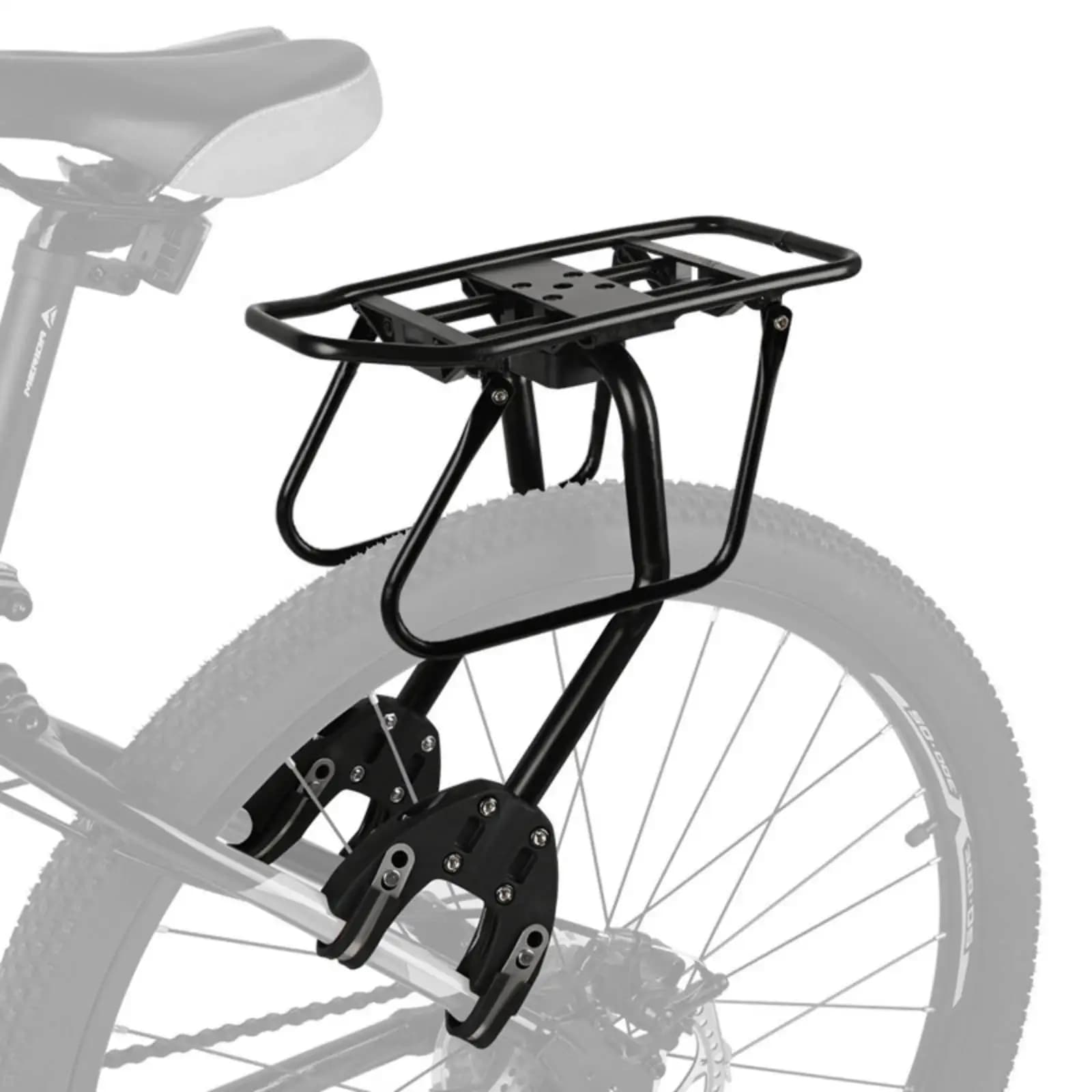 Cycle Rear Rack Aluminum Alloy Mountain Bike Cargo Rack Heavy Duty Adjustable Bike Luggage Carrier for Commuters Commuting