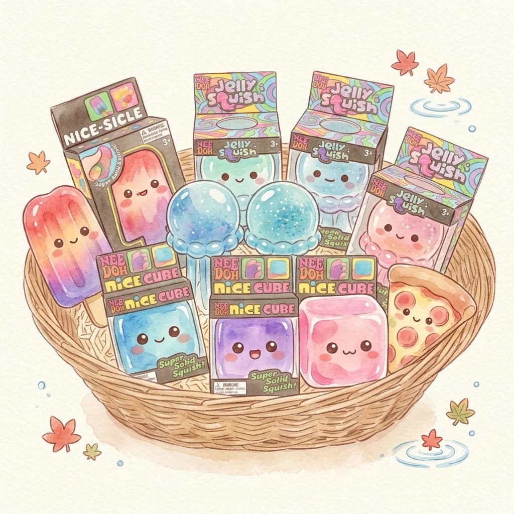 Schylling Nee doh Nice Cube Sensory Nice-Sicle Stress Relief Squishy Cube Anti-Anxiety Squeeze Object For Focus ADHD Population