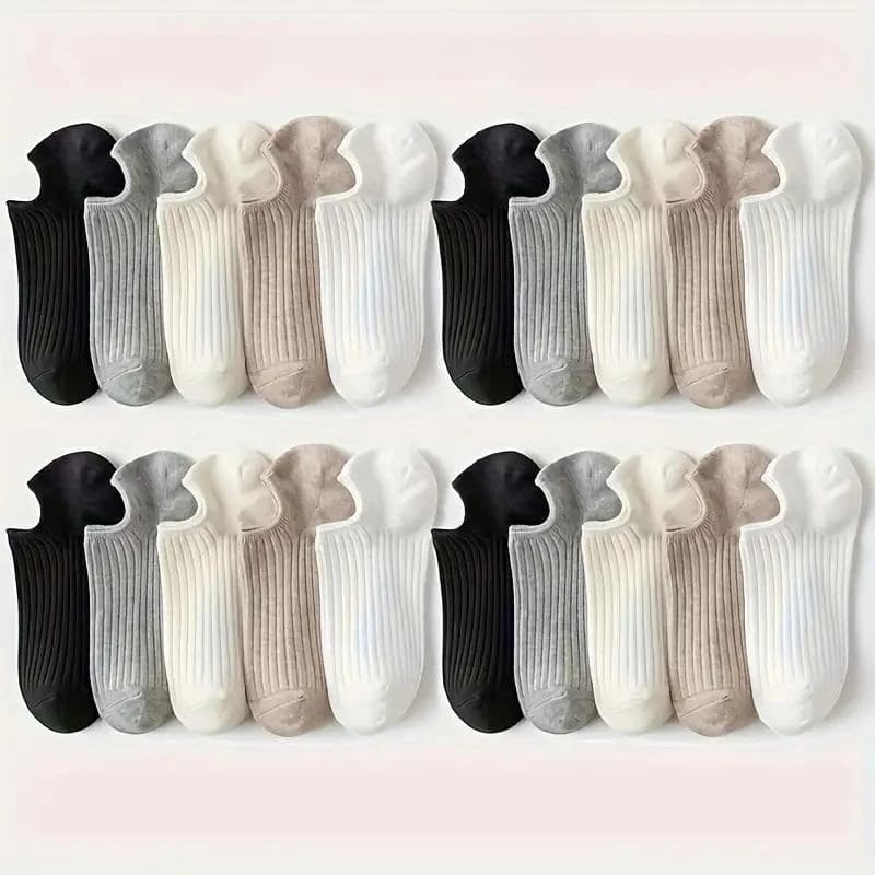24 pairs of breathable low-cut socks, invisible socks in mixed fiber material, suitable for autumn and winter sports clothing