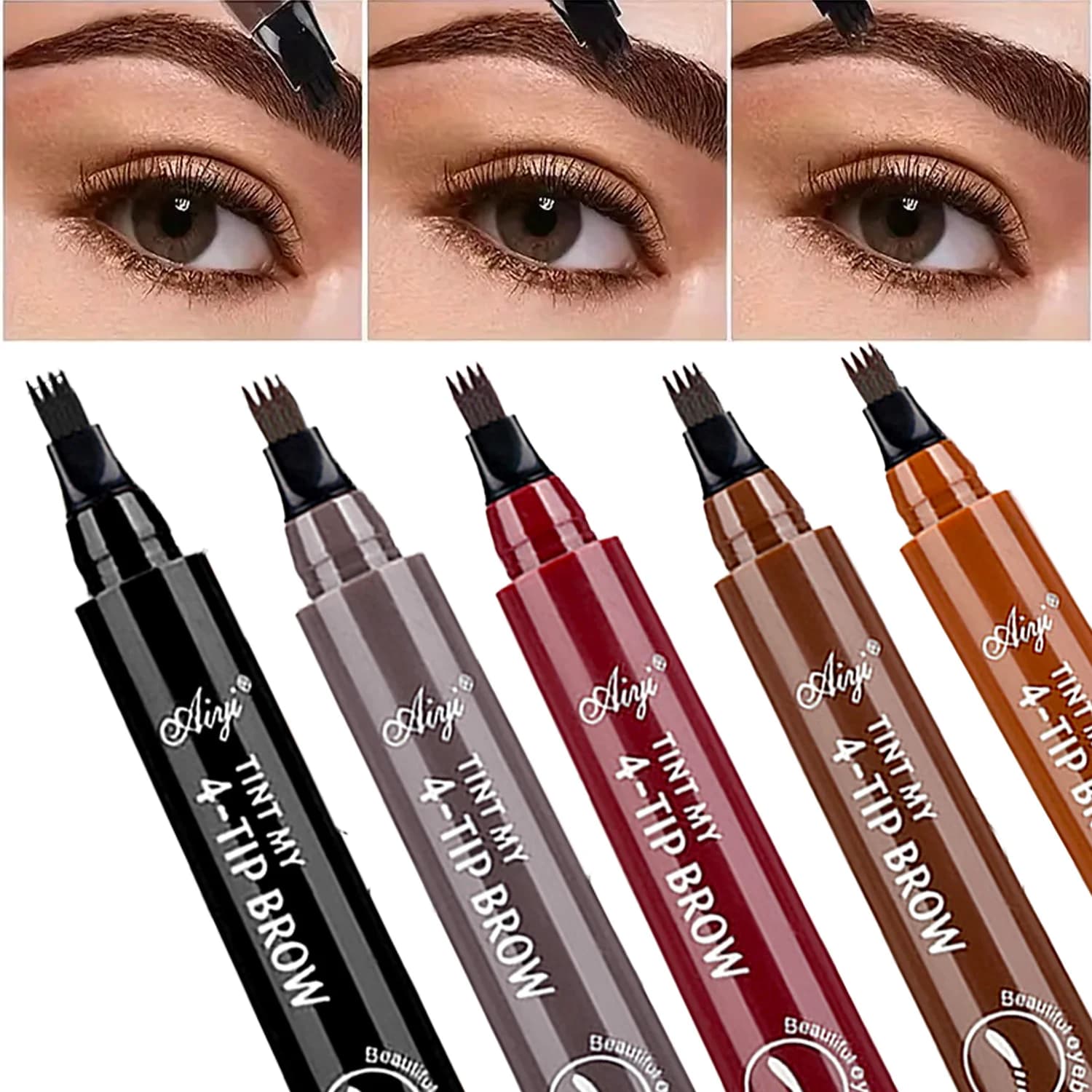 Four-point eyebrow pencil, long-lasting, anti-slip, water resistant, anti-slip.