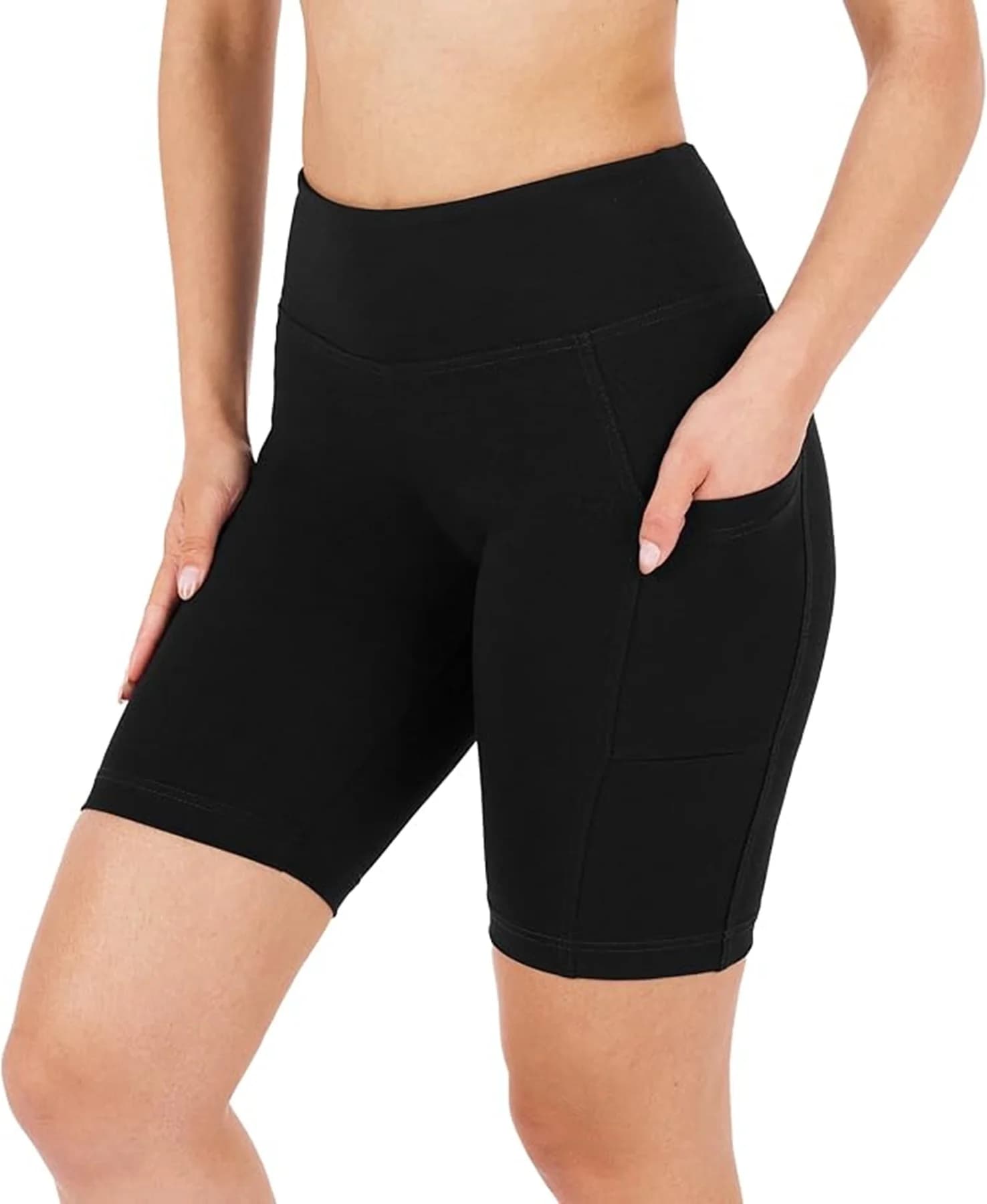 Pantaloncini da Donna in Cotone con Tasche, Lunghezza Esterna 15 Pollici