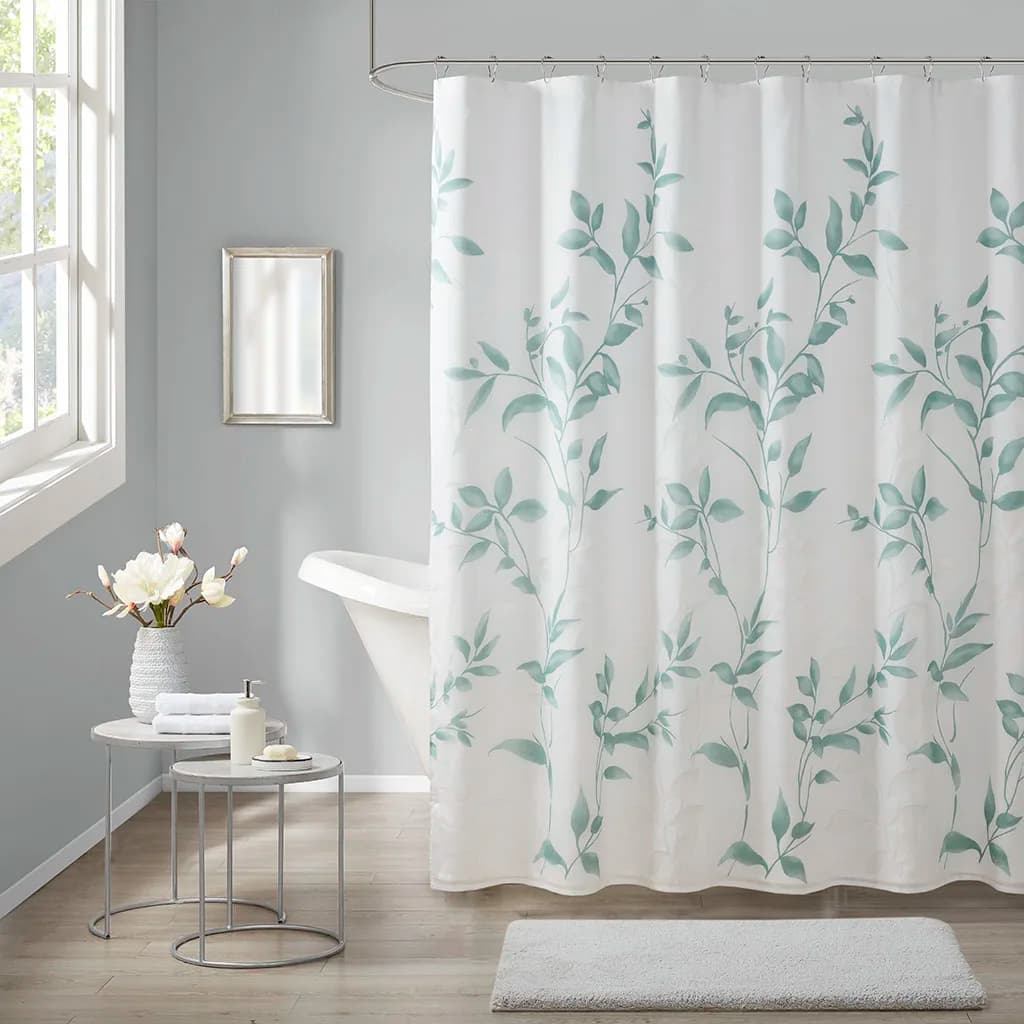 Tenda da Doccia Stampata Burnout 72x72 Pollici (Seafoam + Poliestere)