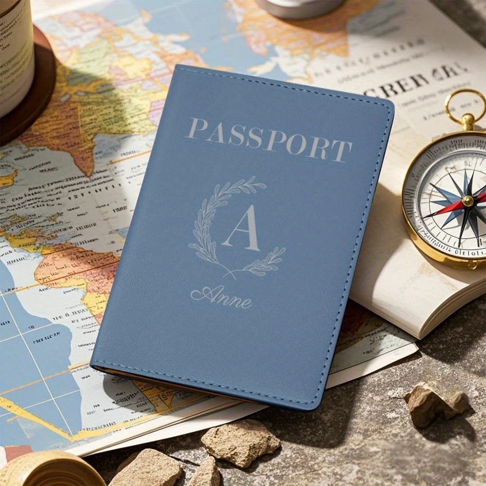 Custom Name Number Waterproof Passport Holder Unisex Travel Document Case Gift For Frequent Flyers Holiday Men Women