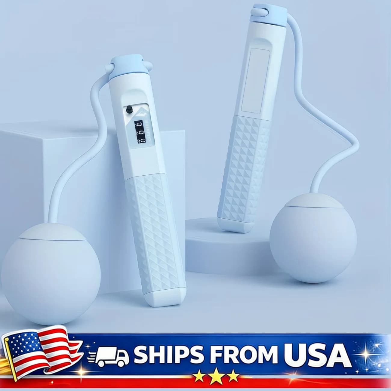 Jumping with Counter, Adjustable and Anti-Group, with Anti-Slip Handle for Fitness, Training and Weight Loss, for Men, Women and Children