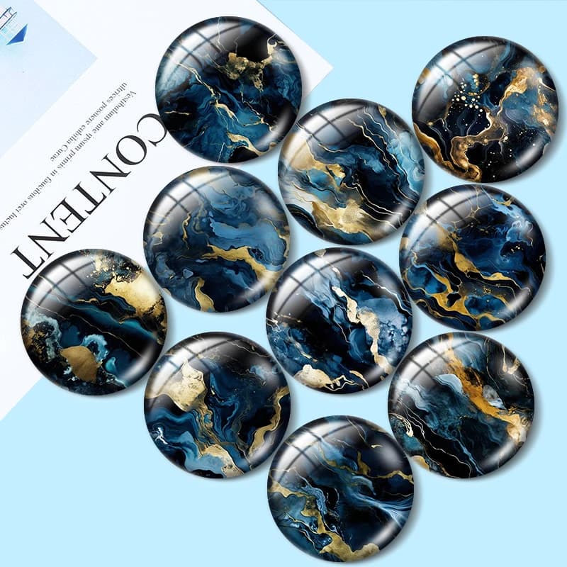 Componenti per la creazione di gioielli: cabochon in vetro con design a motivi 12/18/20/25mm, per bracciali, ciondoli, anelli, orecchini e altri elementi di base