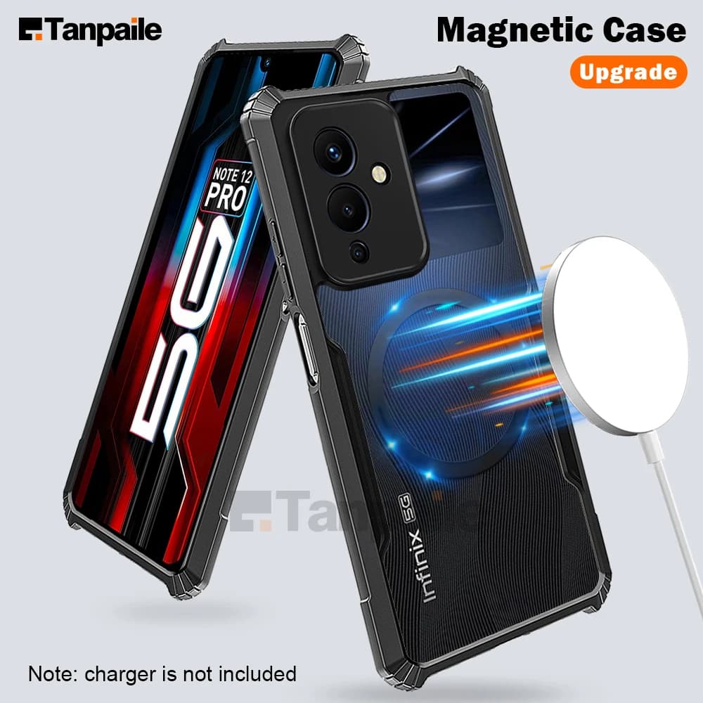 Custodia magnetica ultra sottile per Infinix Note 12 Pro 5G G96 12i 11 11S VIP antiurto con ricarica wireless e protezione per il telefono