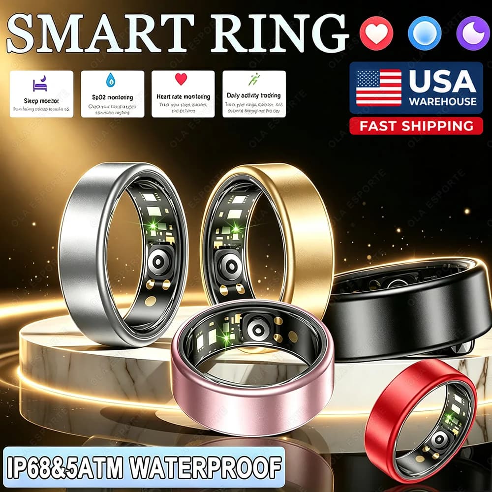 7 Colors Available Smart Ring Blood Pressure Heart Rate Sleep Monitoring Smartring IP68 Waterproof Multi-sport Mode Ring NEW