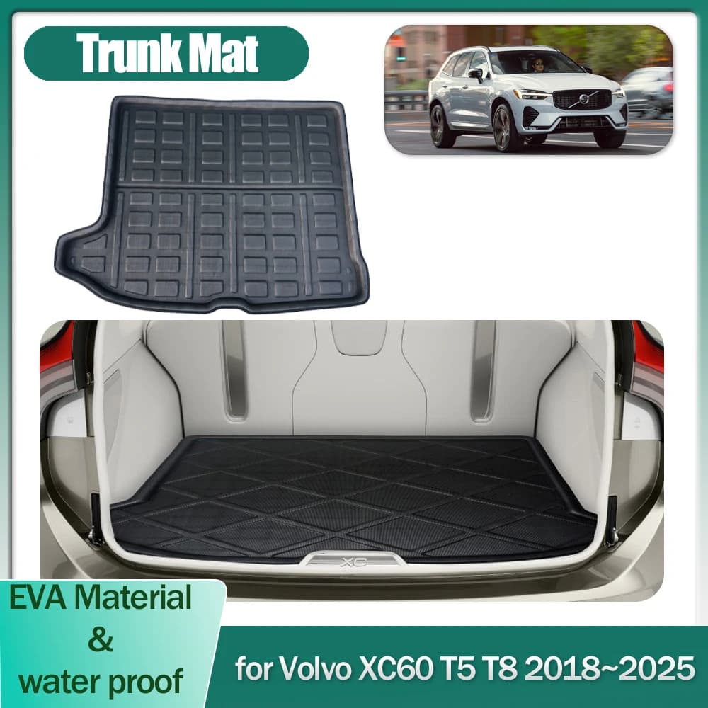 Tappetino per bagagliaio per auto per Volvo XC60 T5 T8 2018 ~ 2025 2019 2020 Bagagli Boot Liner Cargo Floor Tappeto Copertura impermeabile Pad Accessori