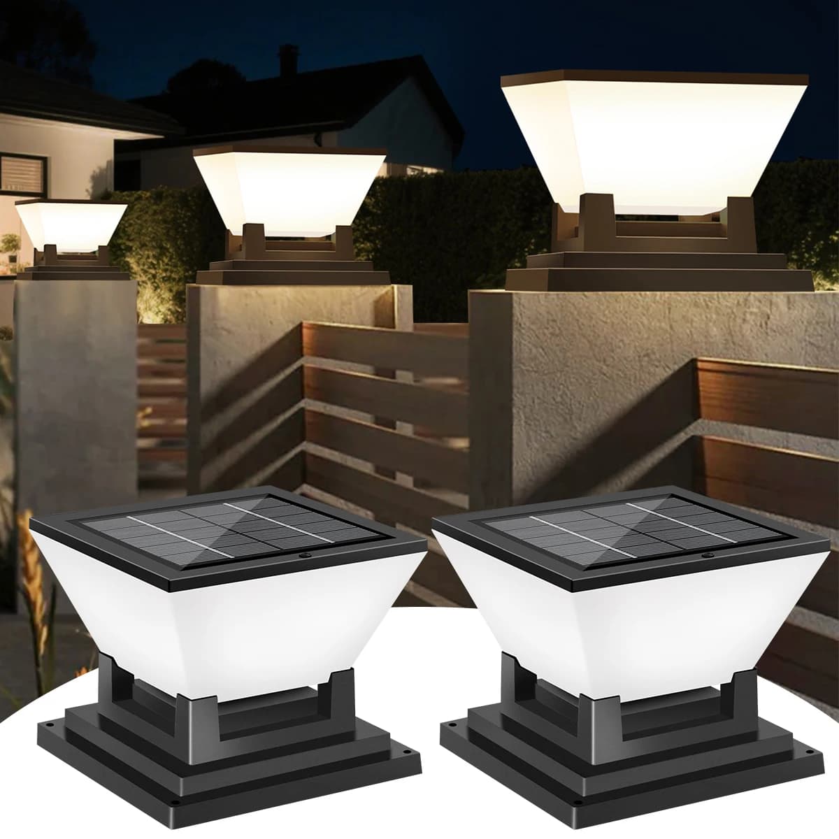 Lampada Stigma Lampada solare Lampada a colonna quadrata 6500mAh Illuminazione Paesaggio Lampada solare Impermeabile 3 dimensioni Decora giardino cortile