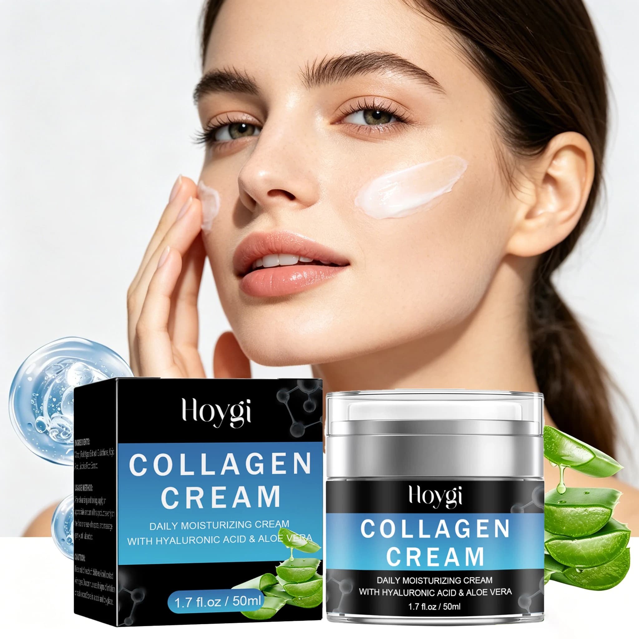 50ML Collagen Face Cream Deep Moisturizing Fade Fine Lines Improve Skin Texture Enhance Skin Elasticity Nourishing Non-greasy Facial Lotion