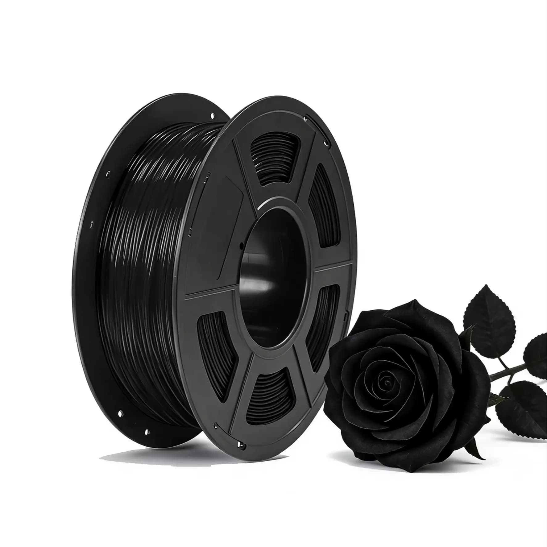 Filament PLA 1,75 mm for 3D printer with glossy surface, PLA filament gloss silk effect, 250 g/500 g coil, 3D printing filament, black