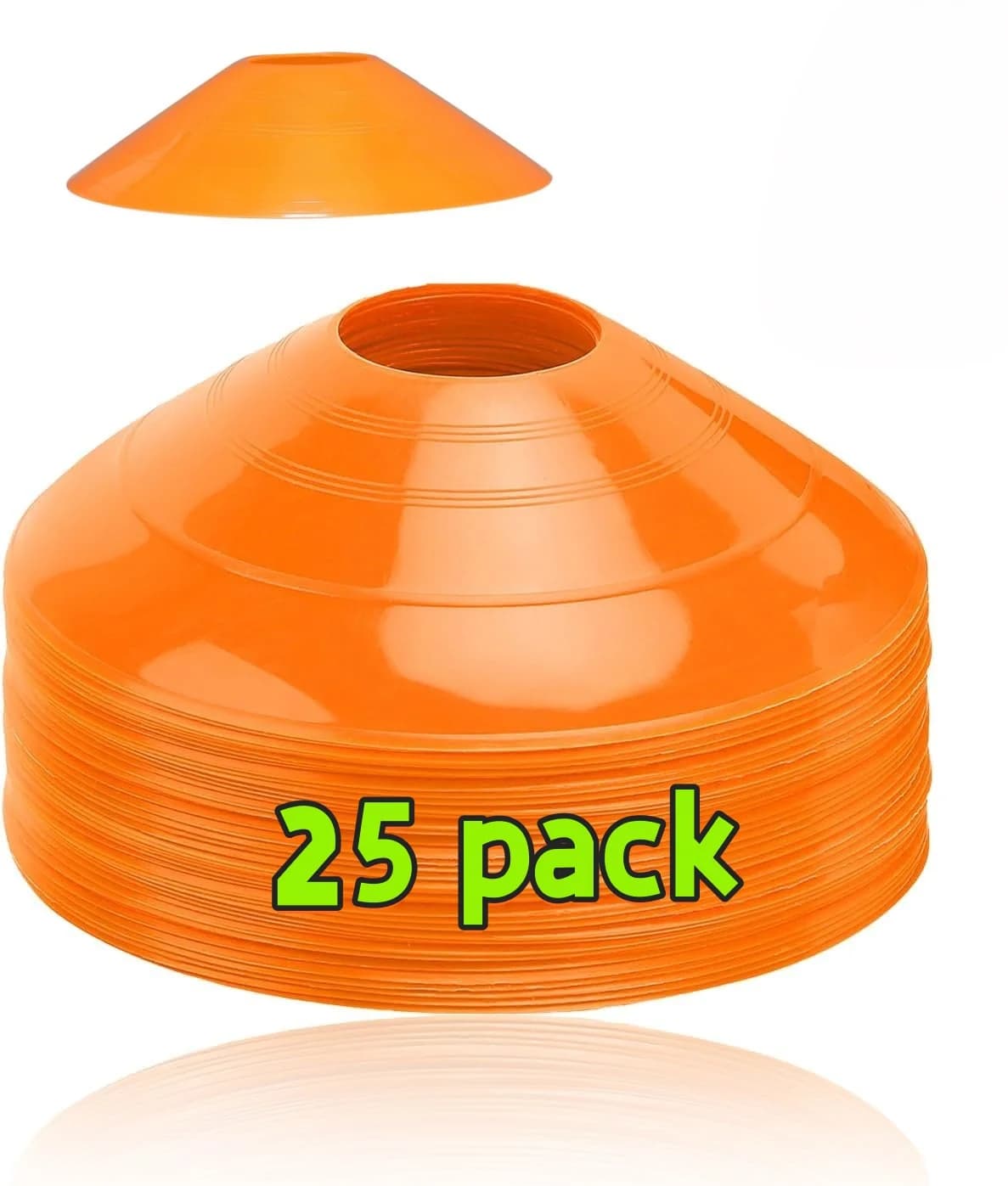 Pack of 25 soccer cones, football training plates, agility training cones, field marking soccer cones, sports training equipment