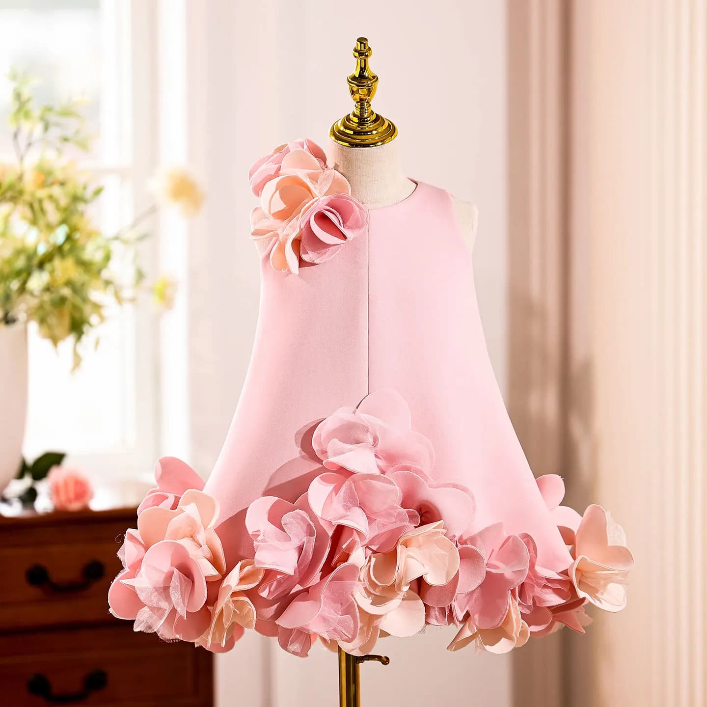 Dreamy Vow J073 Elegante abito bianco Dubai per ragazza Rosa Eid al-Fitr Vestiti per bambini per matrimoni Compleanno Festa di festa 2025