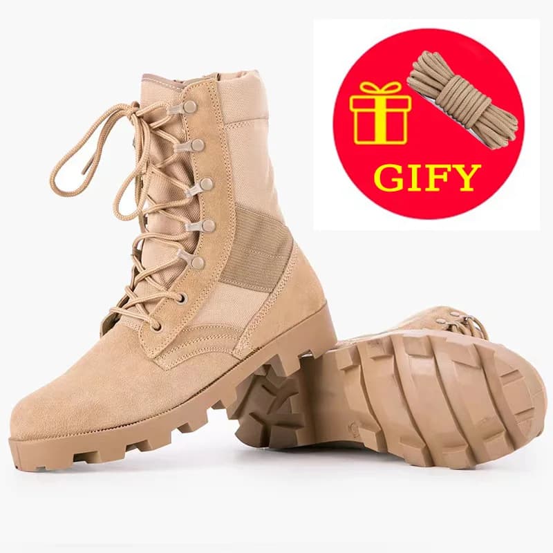 Stivali maschili in vera pelle Desert Combat Botas scarpe da trekking all'aperto Training Tactical antiscivolo Men 2023