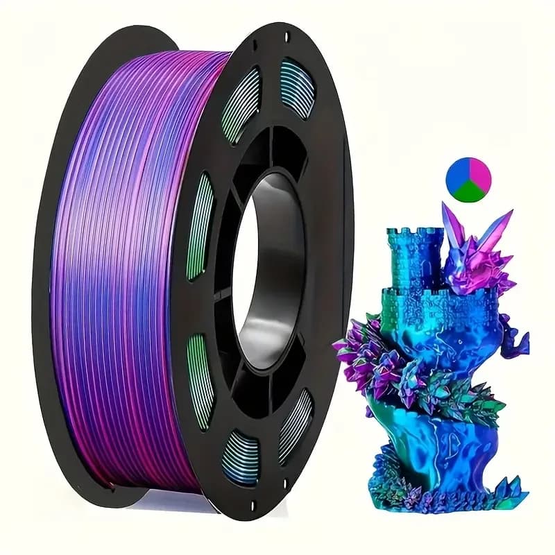 Filament PLA Tricolor Red Silk Green 1.75mm, 3D Printing Filament, 250g (0.55 pounds) 3D Printer Filament