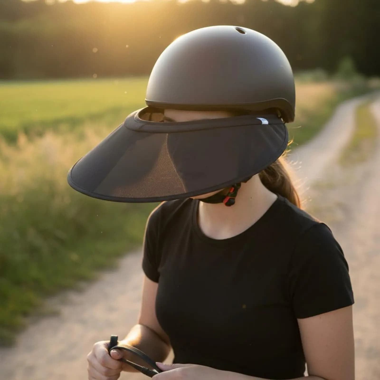 Helmet Sun Visor Protection Riding Helmet Brim Lightweight Outdoor Gear for Biking, Rafting, Rock Climbing M 68-73cm
