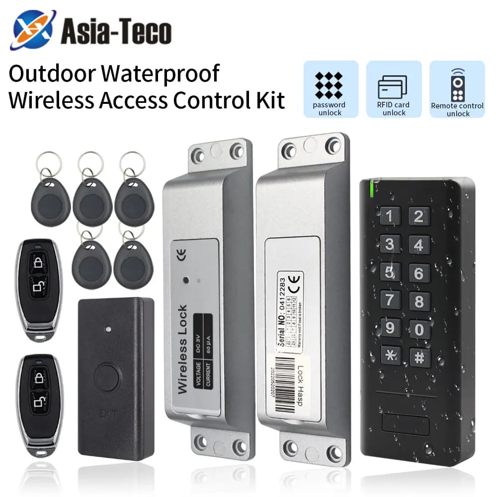 Kit di controllo accessi wireless impermeabili Cancello elettronico Apriporta garage Set digitale Kit Smart Lock RFID Sistema di controllo accessi