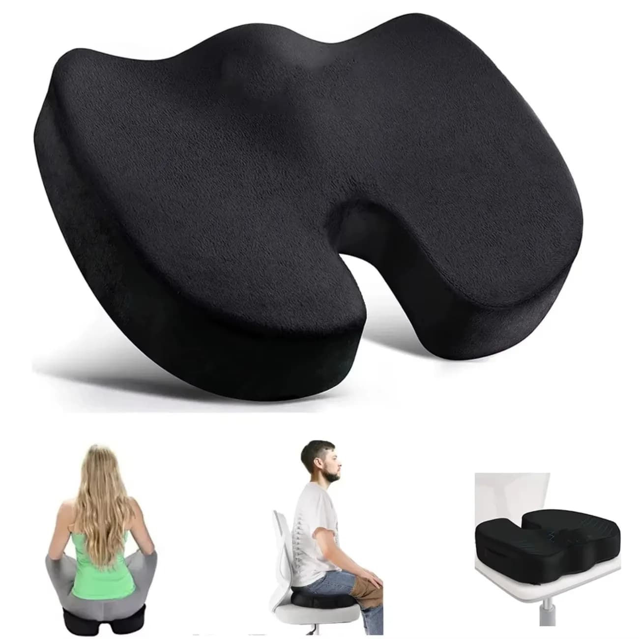 Cuscino ergonomico per sedile da viaggio – Il cuscino in memory foam a forma di U allevia la pressione, perfetto per lunghi conducenti e lavori in scrivania