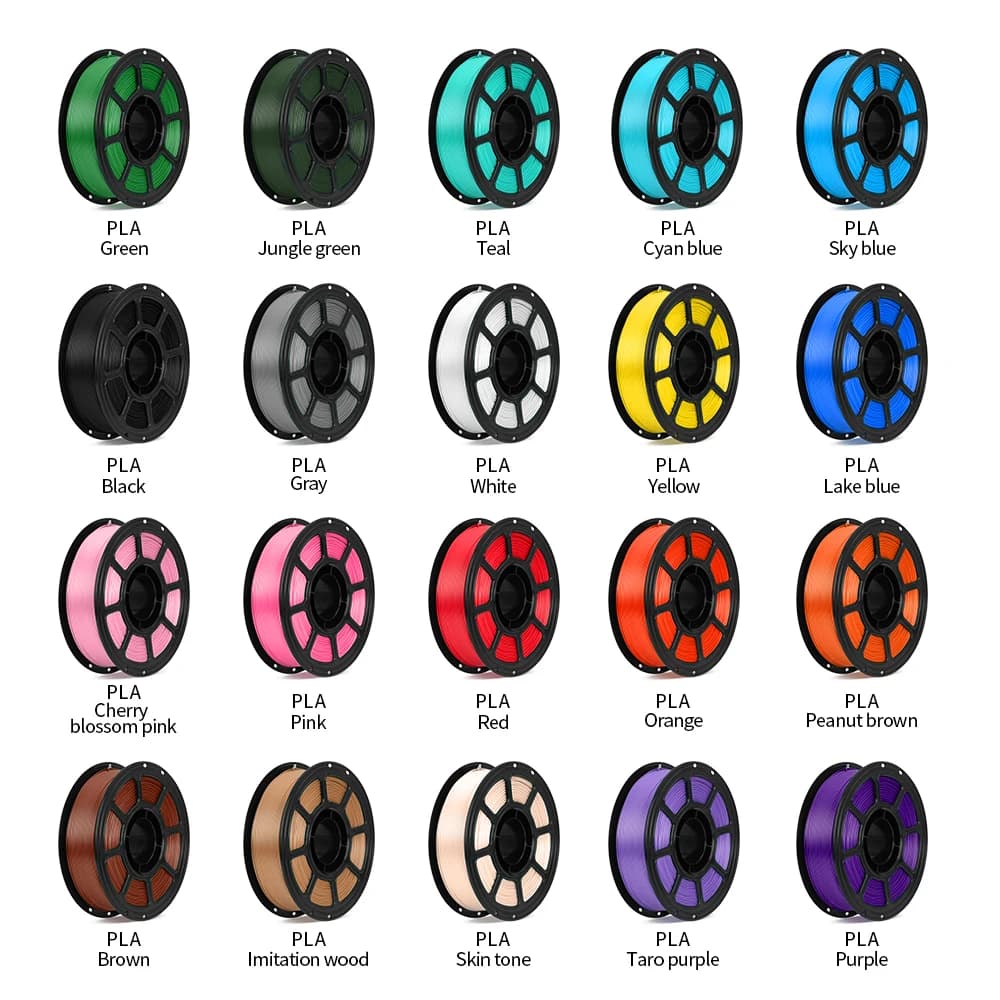 Filamento per stampante 3D 1,75 mm 20 colori Precisione ±0,02 mm Basso rischiamo di deformazione Nessun intasamento Elevata resistenza Adatto per la maggior parte delle stampanti e delle penne 3D FDM