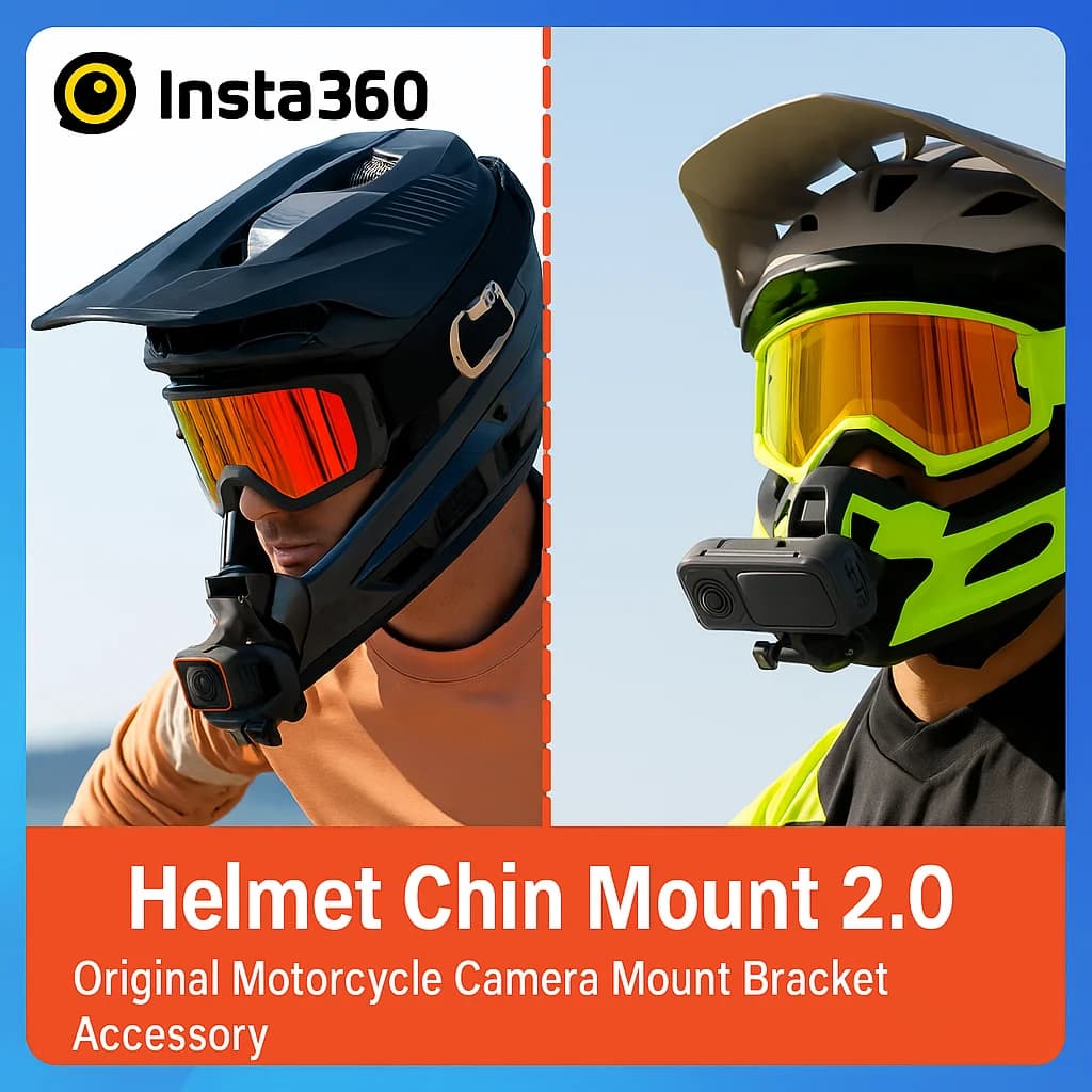 Motorcycle Chin Mount for Insta360 GO 3 / X4 / ONE X2 | Upgraded Helmet Bracket for POV Shooting | Secure Fit 2.0