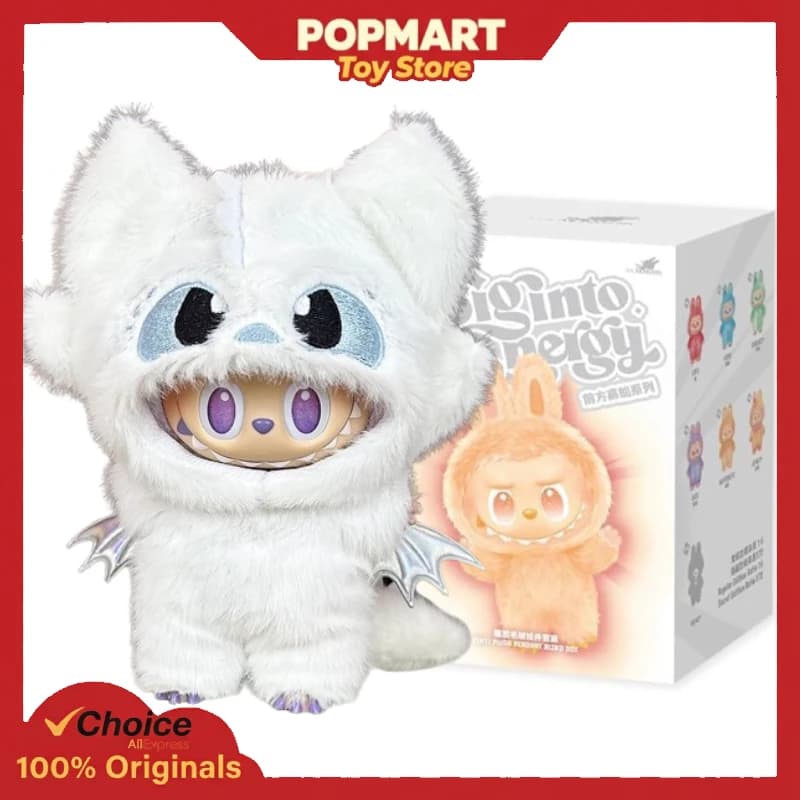 POP MART LABUBU V3 Big Into Energy Light Fiend Autentico set di bambole vestite con vestiti vestito incluso regalo di figura originale