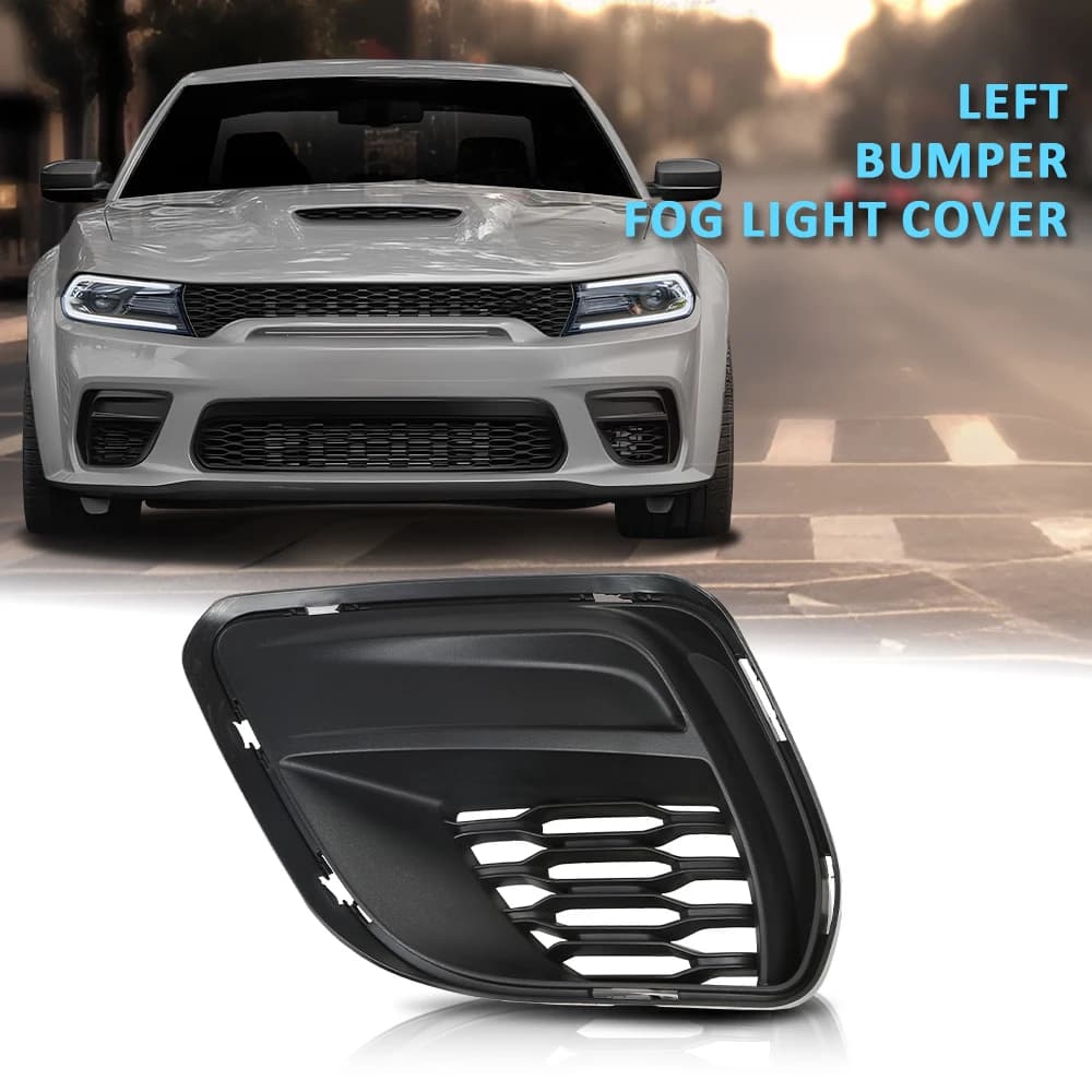 Fendinebbia Trim Lampada di guida Lato conducente sinistro adatto per Dodge Charger 2020-2023 68422115Aa, 68499095Aa Ch1038215 Nero Pp Forte