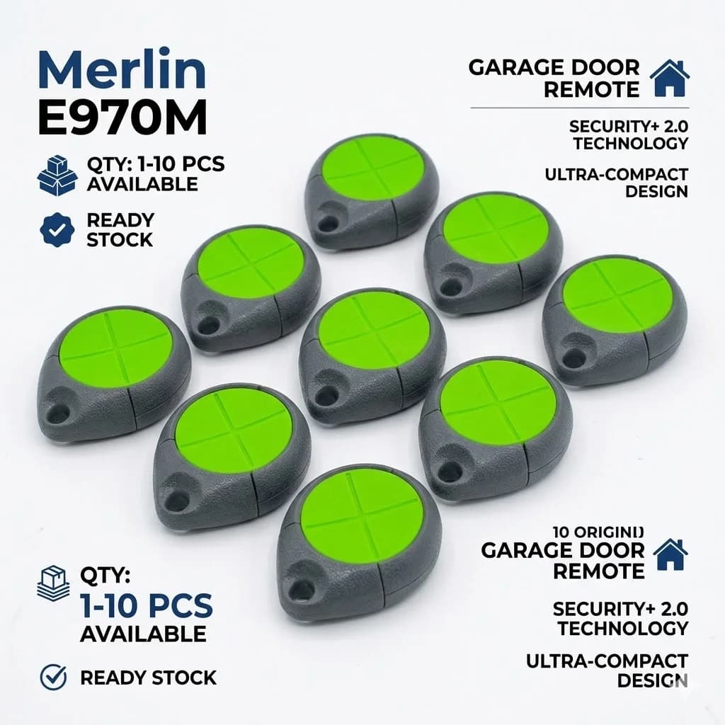 1-10 pezzi Merlin+ Security+2.0 E970M E945 E943 E950M E980M E960M Telecomando per apertura porta garage 433.30 433.92 434.54MHz