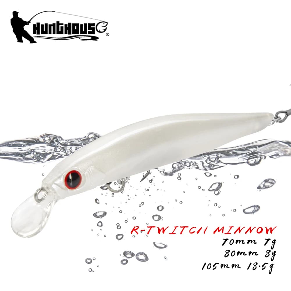 Fishing bait Hunthouse, Artificial Minnow Rigido 70mm 80mm 105mm, Wobbler Floating, Swimbait for Spigola, Luccio, Persico, Fishing equipment