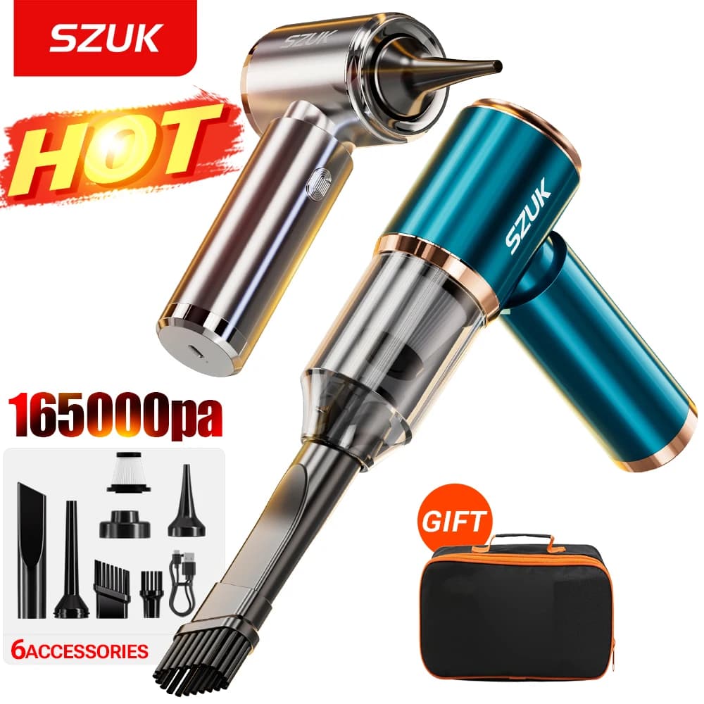 SZUK Nuovo Mini Aspirapolvere Per Auto 165000Pa Aspirapolvere Senza Fili Potente Aspirazione Tenuto In Mano Aspirapolvere Portatile per auto