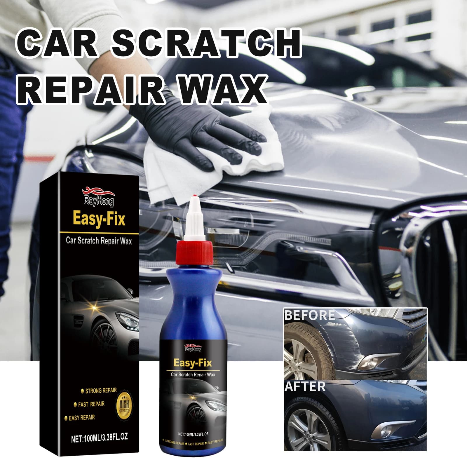 Kit di strumenti per la riparazione dei graffi dell'auto Riparazione dei graffi della carrozzeria dell'auto Lucidatura della cera Strumento per la rimozione dei turboli Accessorio per la cura dell'auto per la pulizia antigraffio