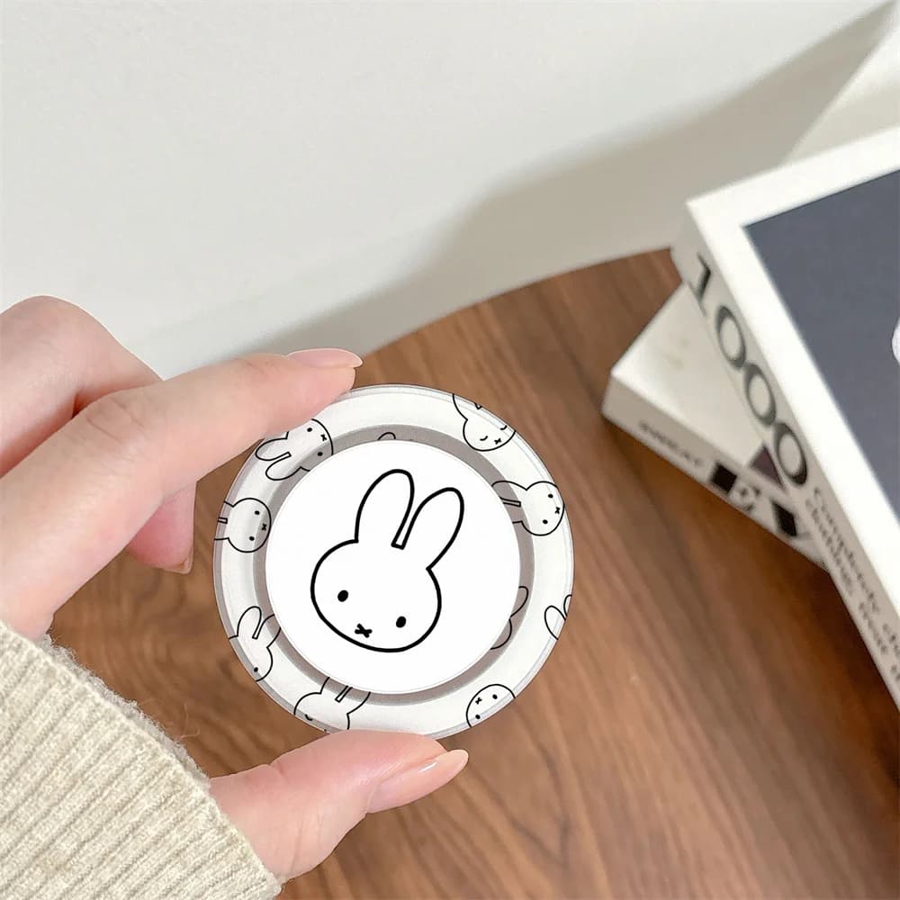 Nuovo Supporto Magnetico Telescopico per Telefono Magsafe Portatile con Design Semplice e Carino Ispirato a Miffy Rabbit, Stile Coreano INS