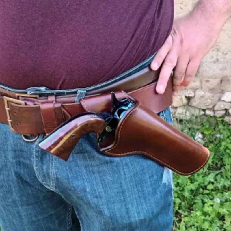 Steampunk Revolver Holster Western Unisex accessori Cosplay puntelli per borsa da cintura per pistola a canna da 6 pollici in vecchio stile Wild West