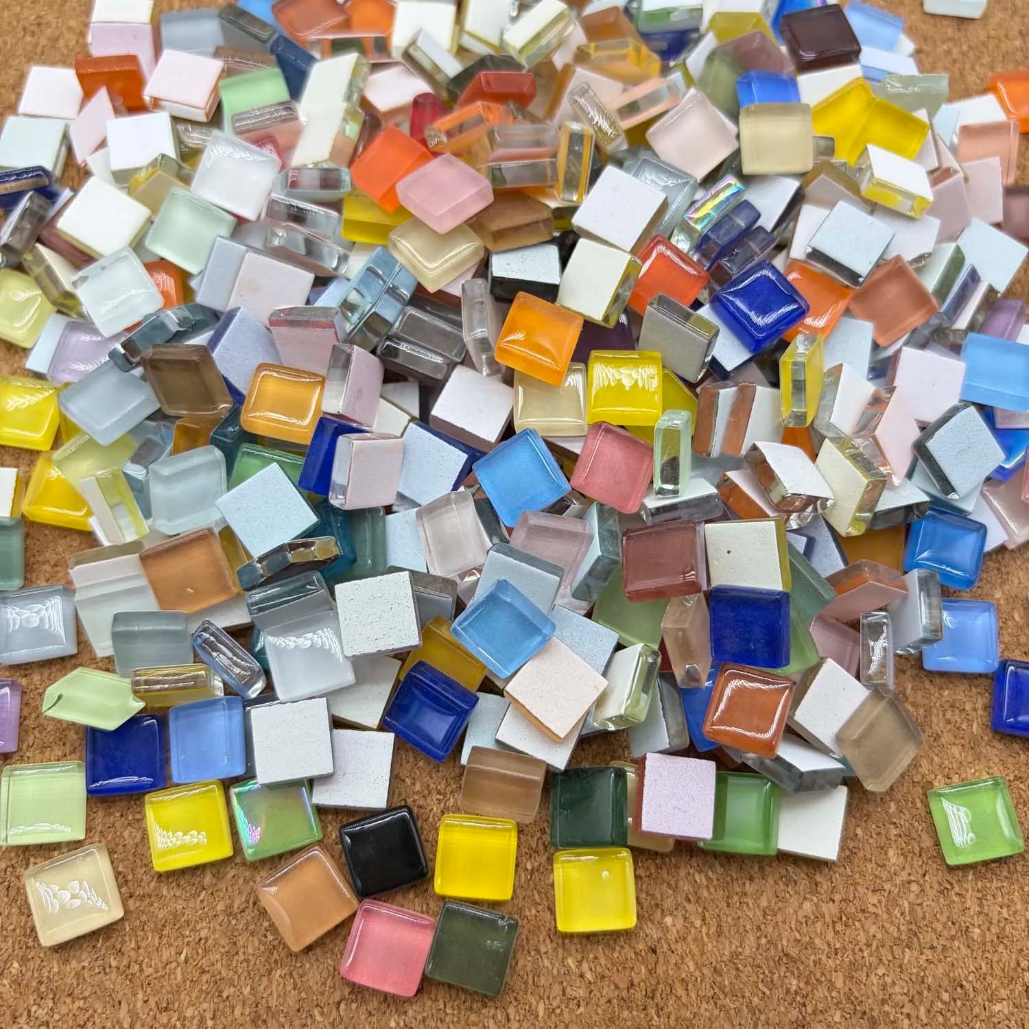 100/200pcs Glass Mosaic Tiles Colorful Stained Pieces for Beginners DIY Art Projects Picture Frames Flower Pots School Crafts